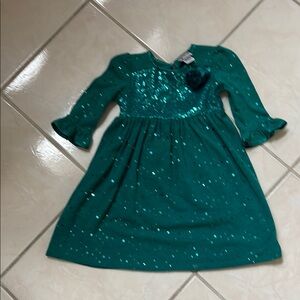 Sparkling Green Girls Dress